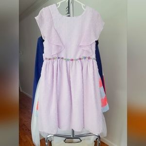 Laura Ashley girls dress, 6x, lavender with flower detail
